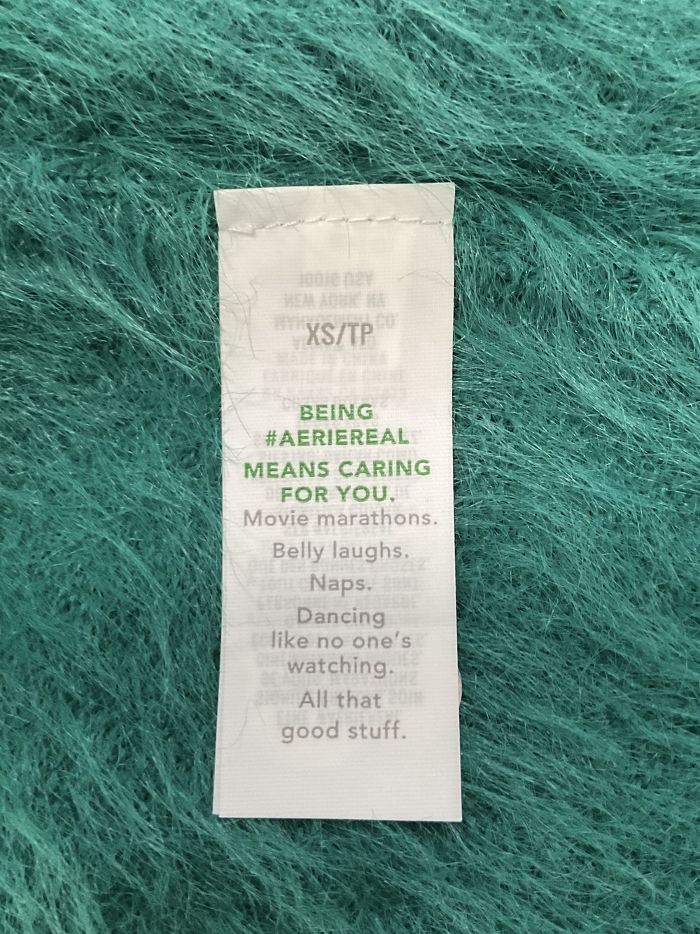 aerie Pretty Green Fuzzy  Mini Dress New With Tag - Picture 8 of 9